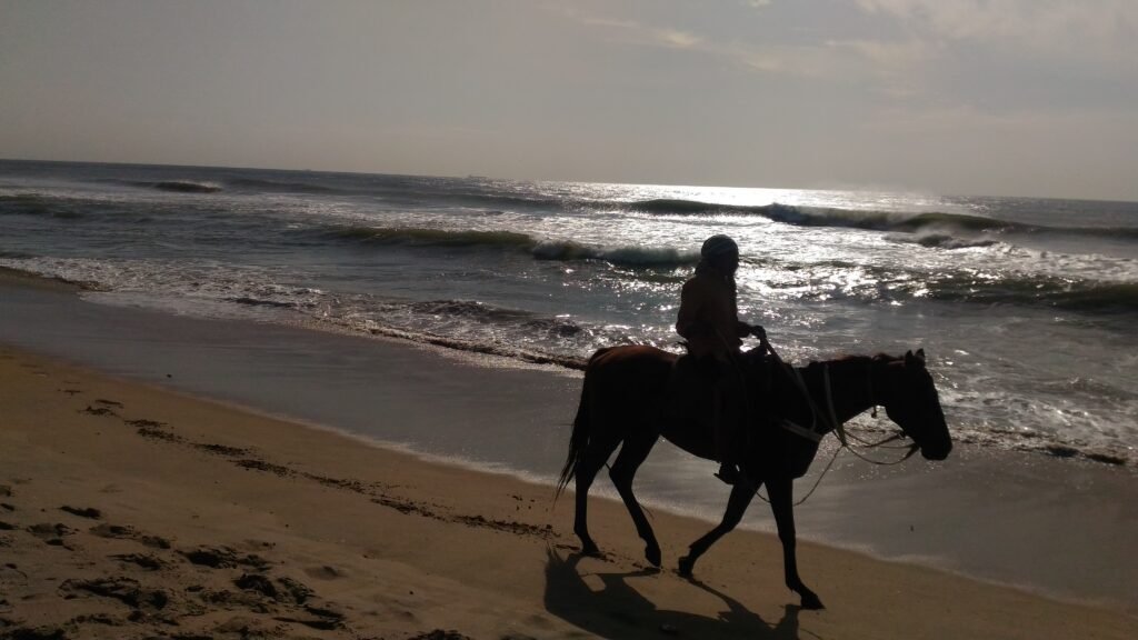 evening view of beach very close to hotel near Baga Beach.