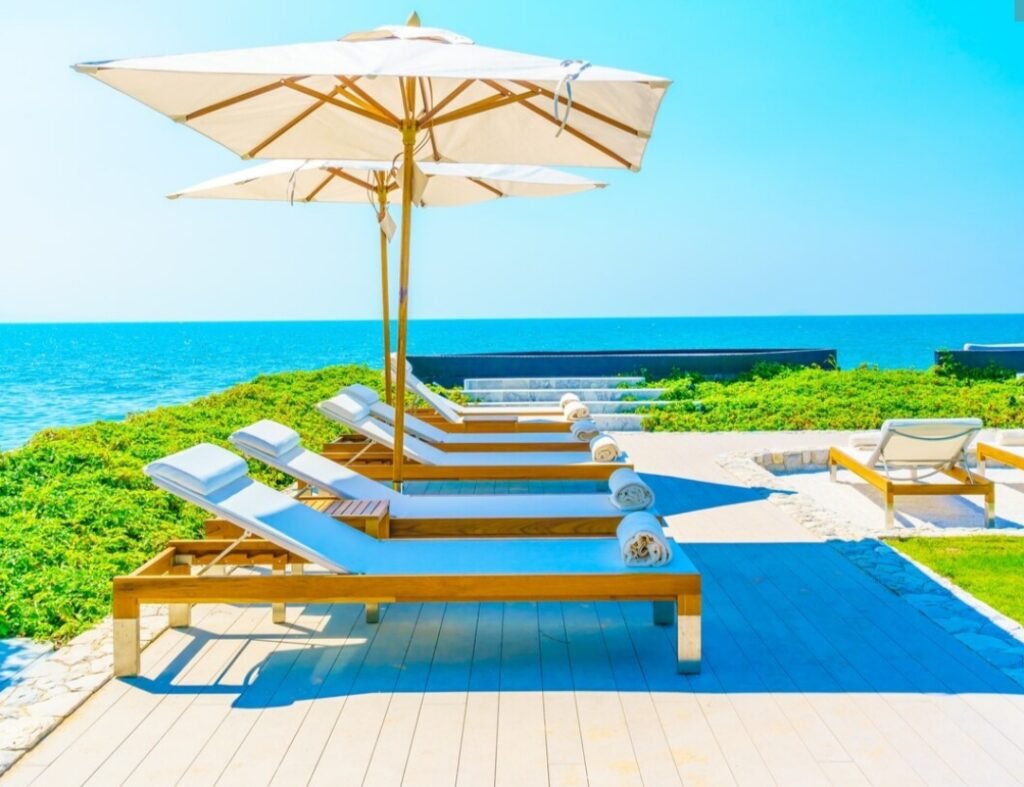 outer Sunbath of a luxauty hotel in South Goa