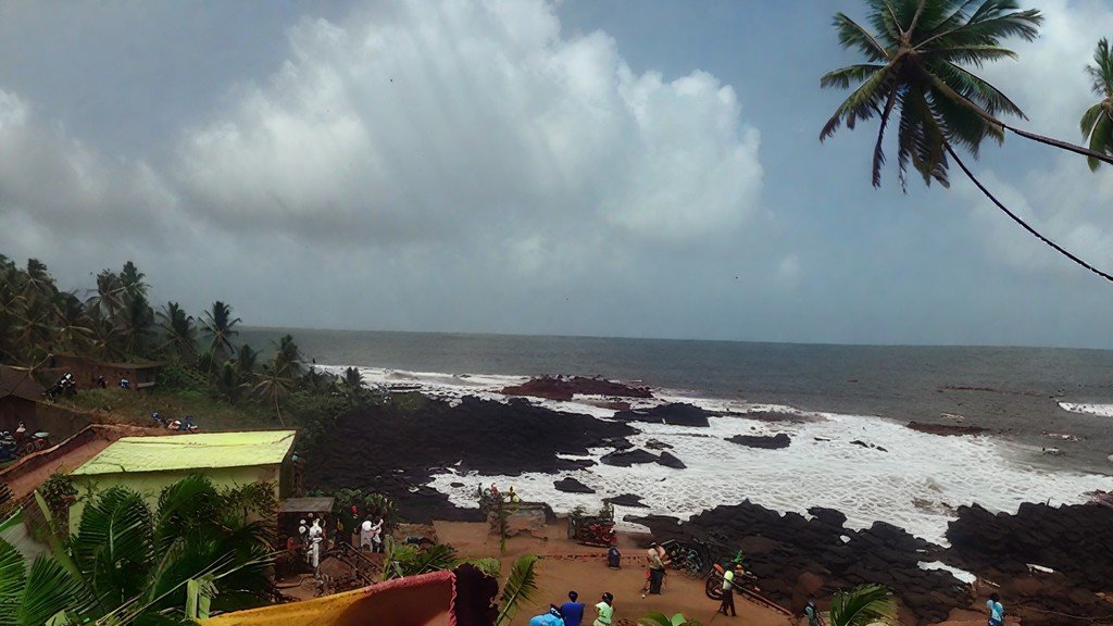 A panoramic view of Anjuna Beach.