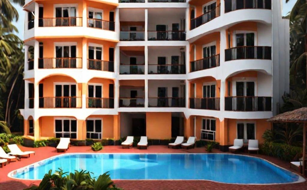 a front view of a Hotel in South Goa