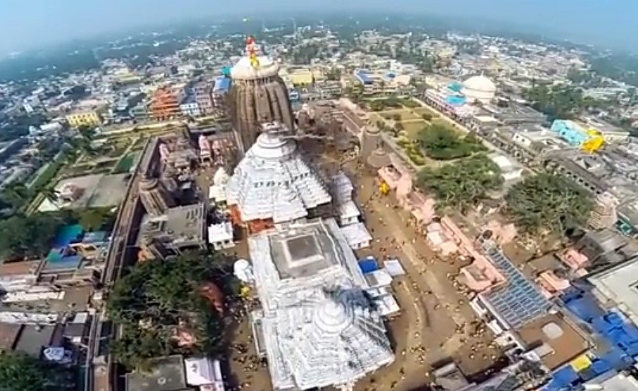 areal view of Jagannath mandir Puri